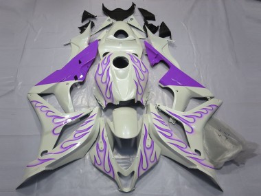 Best 2007-2008 Honda CBR600RR Motorcycle Fairings - White Purple Flame UK