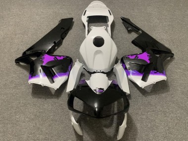 Best 2003-2004 Honda CBR600RR Motorcycle Fairings - White Purple Glossy Black Splatter UK
