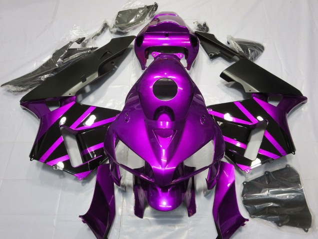 2005-2006 Honda CBR600RR Motorcycle Fairings - Purple Glossy Black Design UK