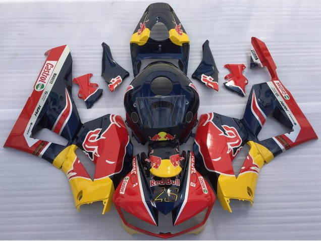 2013-2023 Honda CBR600RR Motorcycle Fairings - Dark Blue Yellow Red Bull UK