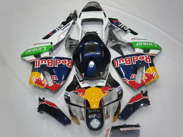 2003-2004 Honda CBR600RR Motorcycle Fairings - White Blue Yellow Green Red Bull Design UK
