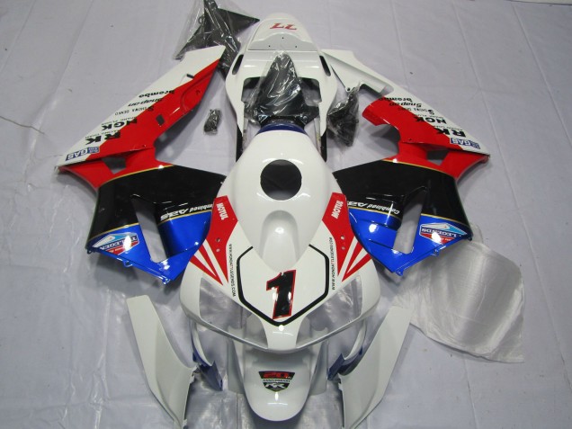 2003-2004 Honda CBR600RR Motorcycle Fairings - White Red Blue Glossy Black EuroBet UK