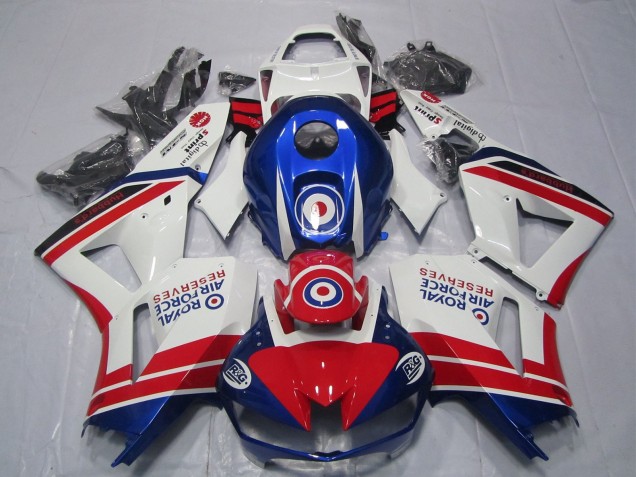 2013-2023 Honda CBR600RR Motorcycle Fairings - White Red Blue Royal Air Force UK