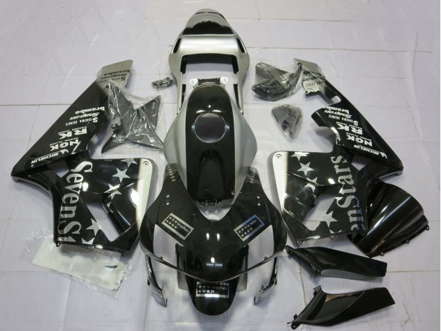 2003-2004 Honda CBR600RR Motorcycle Fairings - Silver Glossy Black SevenStars UK