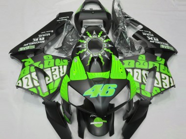 Best 2003-2004 Honda CBR600RR Motorcycle Fairings - Green Glossy Black Rossi Repsol UK