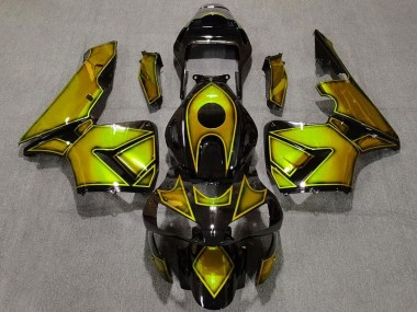 Best 2003-2004 Honda CBR600RR Motorcycle Fairings - Gold Glossy Black UK