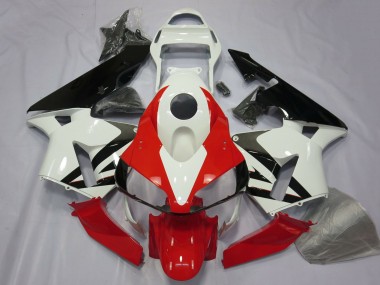 Best 2003-2004 Honda CBR600RR Motorcycle Fairing - White Red Glossy Black UK