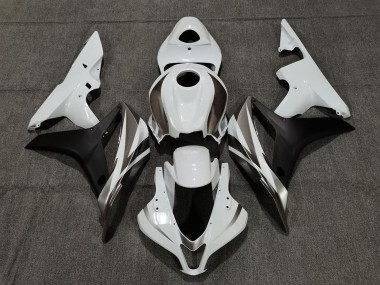 Best 2007-2008 Honda CBR600RR Motorcycle Fairings - White Matte Black UK
