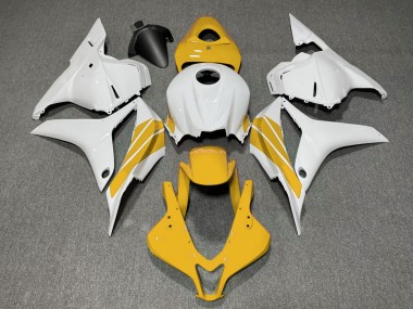 Best 2009-2012 Honda CBR600RR Motorcycle Fairings - White Yellow Stripe UK
