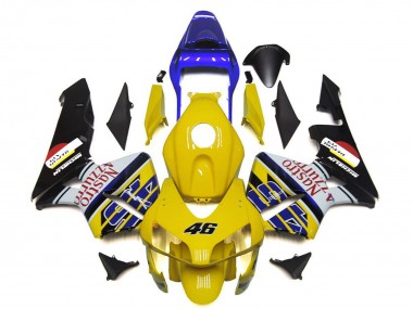 Best 2003-2004 Honda CBR600RR Motorcycle Fairings - Yellow Blue White Glossy Black Nastro Azzurro 46 UK