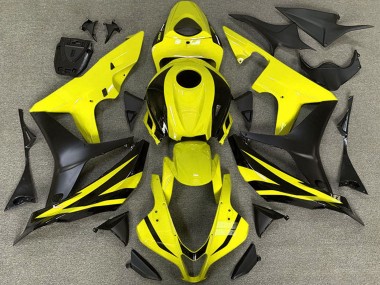 Best 2007-2008 Honda CBR600RR Motorcycle Fairings - Yellow Matte Black OEM Style UK