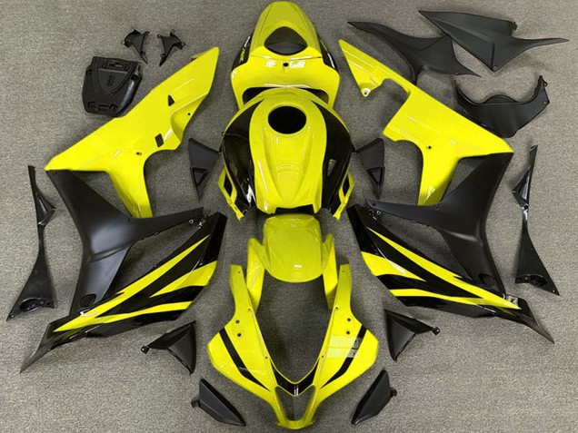 2007-2008 Honda CBR600RR Motorcycle Fairings - Yellow Matte Black OEM Style UK
