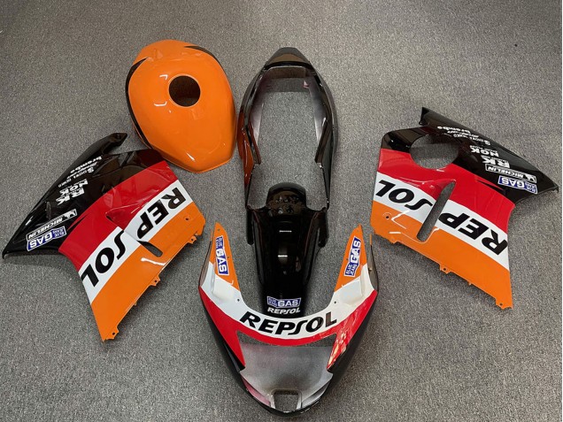 1996-2007 Honda CBR1100XX Blackbird Motorcycle Fairings - Orange White Red Glossy Black Repsol UK
