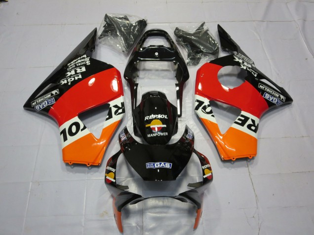 2002-2003 Honda CBR954RR Motorcycle Fairings - Orange White Red Black Repsol UK