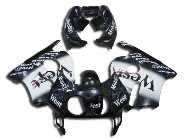 1990-1998 Honda CBR250RR Motorcycle Fairings - Glossy Black White West UK