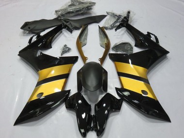 Best 2011-2013 Honda CBR600F Motorcycle Fairings - Gold Glossy Black CBR Design UK