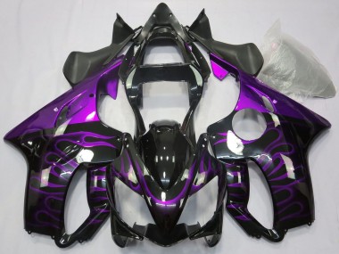 Best 2001-2003 Honda CBR600 F4i Motorcycle Fairings - Glossy Black Purple Flame UK