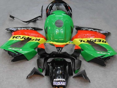 Best 2002-2013 Honda VFR 800 Motorcycle Fairings - Green Yellow Red Black Repsol UK