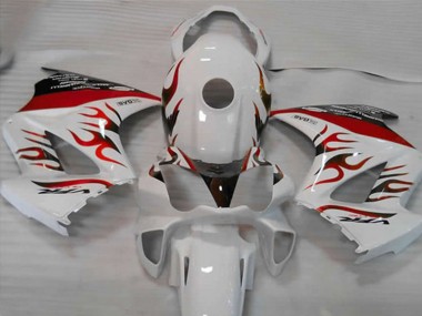 Best 2002-2013 Honda VFR 800 Motorcycle Fairings - White Red Flame UK