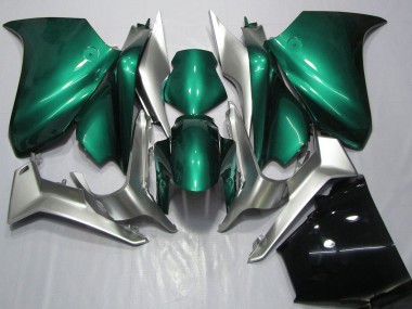 Best 2010-2014 Honda VFR 1200 Motorcycle Fairings - Silver Seafoam Green UK