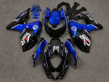 Best 2009-2016 Suzuki GSXR 1000 Motorcycle Fairings - Black and Blue with Custom Logo UK
