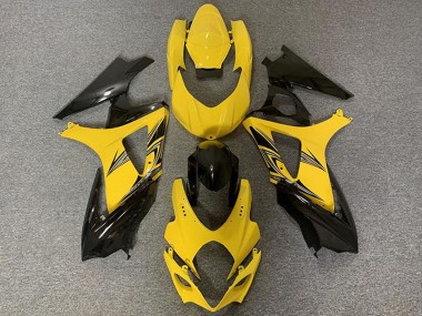 Best 2007-2008 Suzuki GSXR 1000 Motorcycle Fairings - Yellow Glossy Black UK