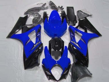 Best 2007-2008 Suzuki GSXR 1000 Motorcycle Fairing - Blue Glossy Black UK