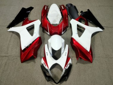 Best 2007-2008 Suzuki GSXR 1000 Motorcycle Fairing - White Red Black UK