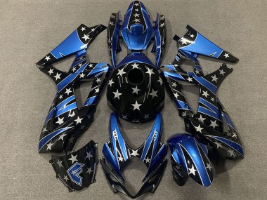 Best 2007-2008 Suzuki GSXR 1000 Motorcycle Fairings - Blue Glossy Black Star UK
