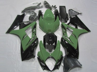 Best 2007-2008 Suzuki GSXR 1000 Motorcycle Fairings - Forest Green Glossy Black UK