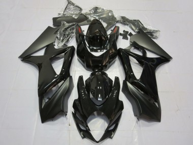 Best 2007-2008 Suzuki GSXR 1000 Motorcycle Fairings - Glossy Black Matte Black Plain UK