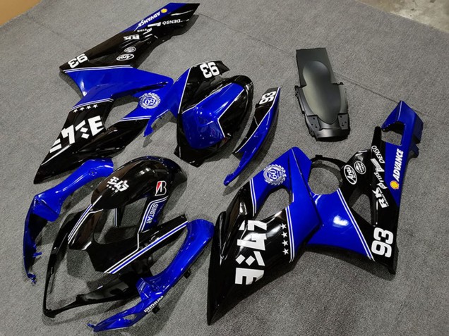 2005-2006 Suzuki GSXR 1000 Motorcycle Fairings - Blue Glossy Black White UK