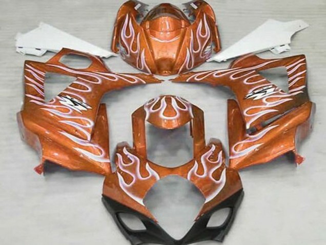 2007-2008 Suzuki GSXR 1000 Motorcycle Fairings - Orange White Flame UK