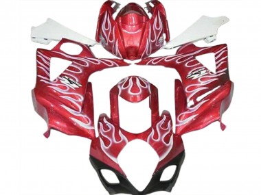 Best 2007-2008 Suzuki GSXR 1000 Motorcycle Fairings - Red White Flame UK