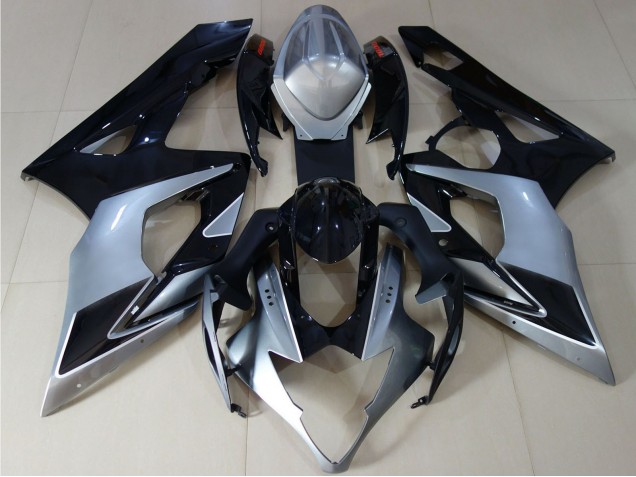 2005-2006 Suzuki GSXR 1000 Motorcycle Fairings - Glossy Black Silver UK