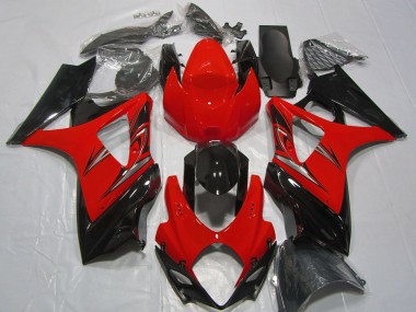 Best 2007-2008 Suzuki GSXR 1000 Motorcycle Fairings - Red Glossy Black UK