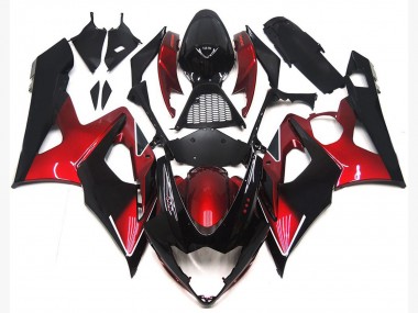 Best 2005-2006 Suzuki GSXR 1000 Motorcycle Fairings - Candy Red Glossy Black UK