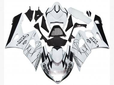 Best 2005-2006 Suzuki GSXR 1000 Motorcycle Fairings - White Black Corona OEM Style UK