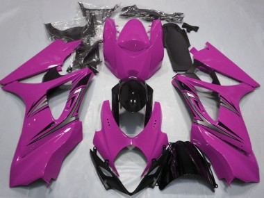 Best 2007-2008 Suzuki GSXR 1000 Motorcycle Fairings - Pink Glossy Black OEM Style UK
