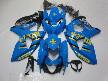 Best 2009-2016 Suzuki GSXR 1000 Motorcycle Fairings - Blue Gold Black Rizla UK