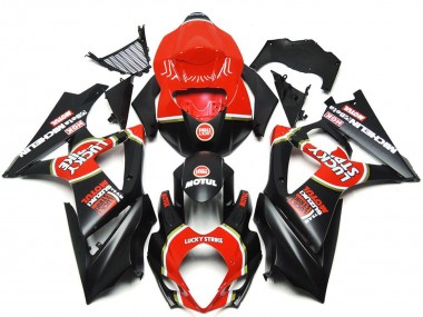 Best 2007-2008 Suzuki GSXR 1000 Motorcycle Fairings - Red Black Lucky Strike UK
