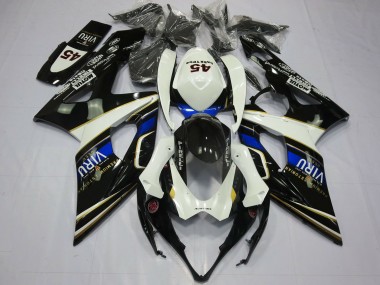 Best 2005-2006 Suzuki GSXR 1000 Motorcycle Fairings - White Blue Black Yellow Viru UK
