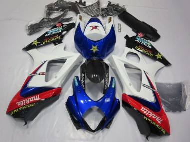 Best 2007-2008 Suzuki GSXR 1000 Motorcycle Fairings - White Blue Red Black Rockstar UK