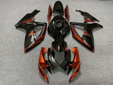 Best 2006-2007 Suzuki GSXR 600 / GSXR 750 Motorcycle Fairings - Glossy Black Orange UK