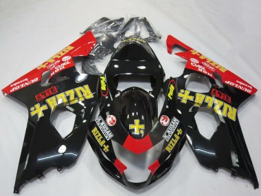Best 2004-2005 Suzuki GSXR 600 / GSXR 750 Motorcycle Fairings - Glossy Black Red Yellow Rizla UK