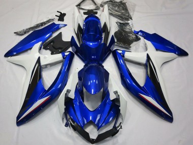 Best 2008-2010 Suzuki GSXR 600 / GSXR 750 Motorcycle Fairings - White Blue Black UK