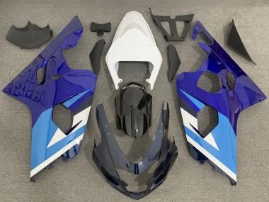 Best 2004-2005 Suzuki GSXR 600 / GSXR 750 Motorcycle Fairing - White Blue Black UK