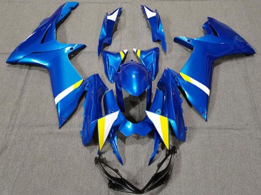 Best 2011-2024 Suzuki GSXR 600 / GSXR 750 Motorcycle Fairings - Blue White Yellow UK