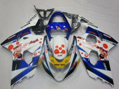 Best 2004-2005 Suzuki GSXR 600 / GSXR 750 Motorcycle Fairings - White Blue Red Yellow Black Dark Dog UK