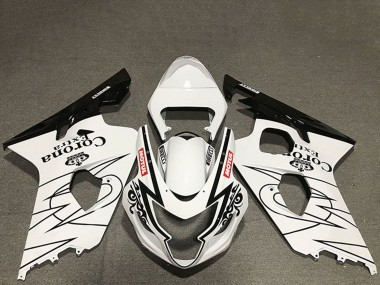 Best 2004-2005 Suzuki GSXR 600 / GSXR 750 Motorcycle Fairings - White Glossy Black Corona Motul Style UK
